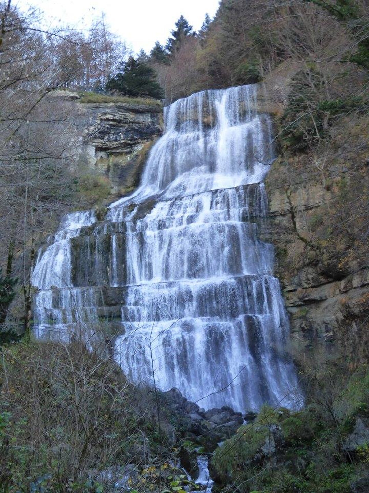 Cascade de l’Éventail dans les cascades du Hérisson